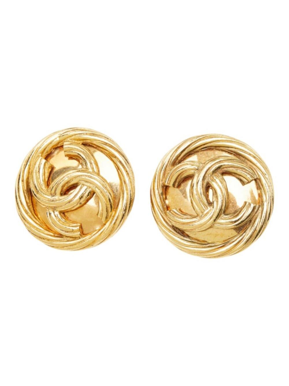 Chanel Cc Logo Round Clip-On Earrings #371573C58B